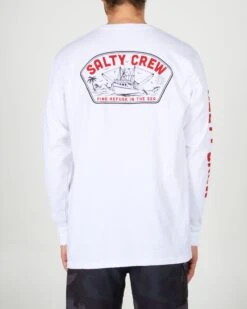 Salty Crew Trollin White L/S Standard Tee