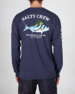 Salty Crew Rooster Navy Heather L/S Premium Tee