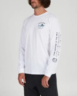 Salty Crew Rooster White L/S Premium Tee -Salty Crew 20135421 WHT OMSIDELEFT