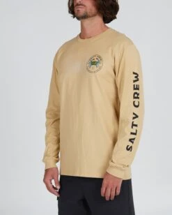 Salty Crew Blue Crabber Camel L/S Premium Tee -Salty Crew 20135422 CAM OMSIDELEFT