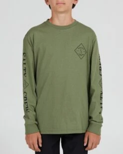 Salty Crew Tippet Boys Sage Green L/S Tee