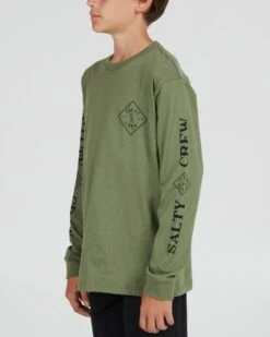 Salty Crew Tippet Boys Sage Green L/S Tee -Salty Crew 20135424Y SAGE OMSIDELEFT