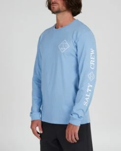 Salty Crew Tippet Marine Blue L/S Premium Tee -Salty Crew 20135424 MRBLU OMSIDELEFT
