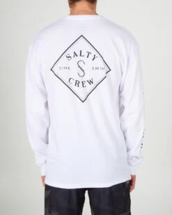 Salty Crew Tippet White L/S Premium Tee -Salty Crew 20135424 WHT OMBACK