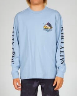Salty Crew Gone Sailin Boys Marine Blue L/S Tee