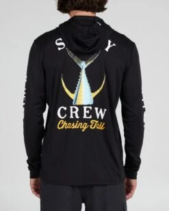 Salty Crew Tailed Black Hood Sunshirt -Salty Crew 20135453 BLK OMBACK