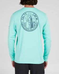 Salty Crew Fishing We Trust Sea Foam L/S Sunshirt -Salty Crew 20135455 SEAFOAM OMBACK