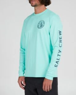 Salty Crew Fishing We Trust Sea Foam L/S Sunshirt -Salty Crew 20135455 SEAFOAM OMSIDELEFT