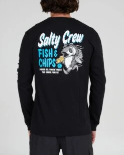 Salty Crew Fish & Chips Black L/S Premium Tee