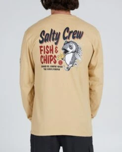 Salty Crew Fish & Chips Camel L/S Premium Tee