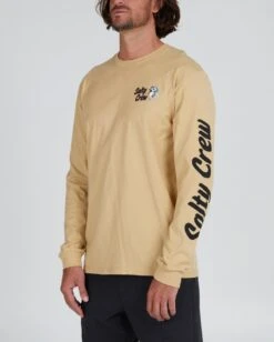 Salty Crew Fish & Chips Camel L/S Premium Tee -Salty Crew 20135460 CAM OMSIDELEFT