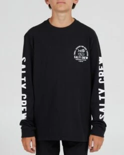 Salty Crew Lateral Line Boys Black L/S Tee