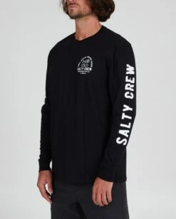 Salty Crew Lateral Line Black L/S Standard Tee -Salty Crew 20135461 BLK OMSIDELEFT