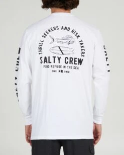 Salty Crew Lateral Line White L/S Standard Tee