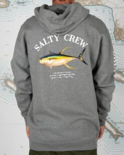 Salty Crew Ahi Mount Gunmetal Heather Hood Fleece -Salty Crew 20335010 GUNHEA OMBACK