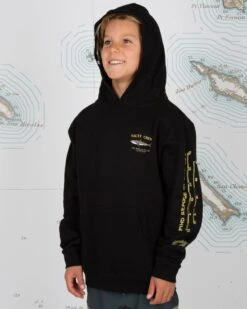 Salty Crew Bruce Boys Black Hood Fleece -Salty Crew 20335029Y BLK OMSIDELEFT