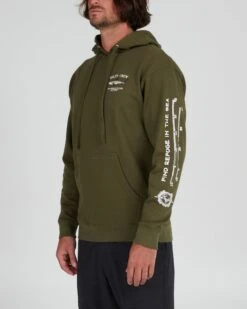 Salty Crew Bruce Army Hood Fleece -Salty Crew 20335029 ARMY OMSIDELEFT