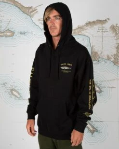 Salty Crew Bruce Black Hood Fleece -Salty Crew 20335029 BLK OMSIDELEFT
