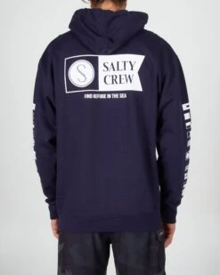 Salty Crew Alpha Navy Hood Fleece -Salty Crew 20335063 NVY OMBACK