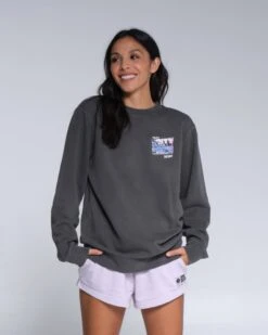 Salty Crew Ahoy Faded Black Boyfriend Crew