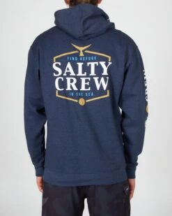 Salty Crew Skipjack Navy Heather Hood Fleece -Salty Crew 20335213 NAVYHEA OMBACK