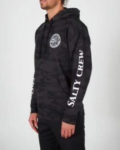 Salty Crew Legends Black Camo Hood Fleece -Salty Crew 20335214 BLKCAMO OMSIDELEFT