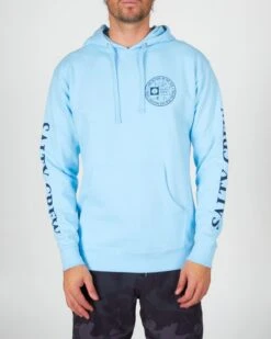 Salty Crew Legends Light Blue Hood Fleece -Salty Crew 20335214 LIGHTBLUE OMFRONT
