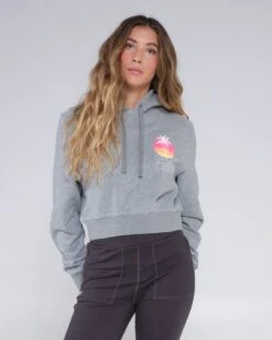 Salty Crew Summer Vibe Heather Grey Crop Hoody -Salty Crew 20335230W HEAGRY