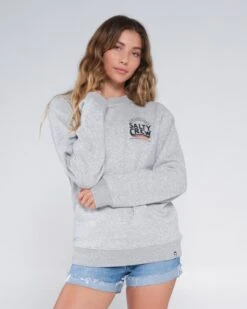 Salty Crew The Wave Athletic Heather Crew