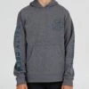 Salty Crew Lateral Line Boys Gunmetal Heather Hooded Fleece -Salty Crew 20335251Y GUNHEA OMFRONT
