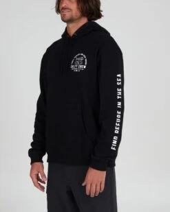 Salty Crew Lateral Line Black Hooded Fleece -Salty Crew 20335251 BLK OMSIDELEFT