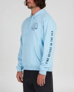 Salty Crew Lateral Line Blue Hooded Fleece -Salty Crew 20335251 BLUE OMSIDELEFT