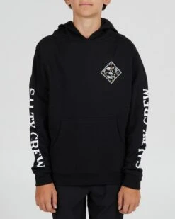 Salty Crew Tippet Shores Fill Boys Black Fleece