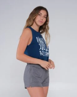 Salty Crew Line Up Blue Steel Cropped Tank -Salty Crew 20635127W BSTL 3