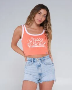 Salty Crew Retro Catch Hot Coral Tank