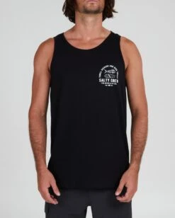 Salty Crew Lateral Line Black Tank
