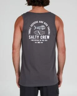 Salty Crew Lateral Line Charcoal Tank -Salty Crew 20635130 CHAR OMBACK