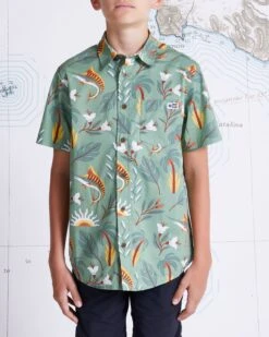 Salty Crew Lay Day Boys Sage S/S Woven