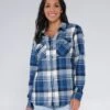 Salty Crew Long Haul Denim Flannel -Salty Crew 21435039W DNM 1