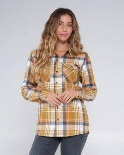 Salty Crew Long Haul Gold Flannel -Salty Crew 21435039W GOLD 3