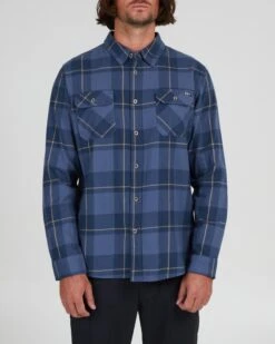Salty Crew First Light Navy Blue Flannel