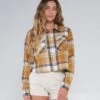 Salty Crew Golden Age Gold Crop Flannel -Salty Crew 21435055W GOLD 1