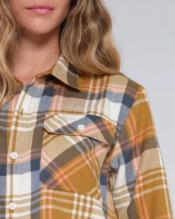 Salty Crew Golden Age Gold Crop Flannel -Salty Crew 21435055W GOLD 3