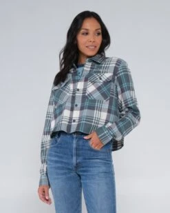 Salty Crew Golden Age Sage Crop Flannel -Salty Crew 21435055W SGE 4