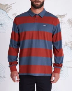 Salty Crew Diver Down Dark Slate L/S Polo