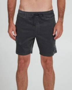Salty Crew Sandbar Vintage Black Corduroy Elastic Short -Salty Crew 30035036 VINTBLK OMFRONT