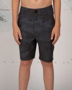 Salty Crew Drifter 2 Boys Black Camo Hybrid Short -Salty Crew 30335018Y BLKCAMO OMFRONT