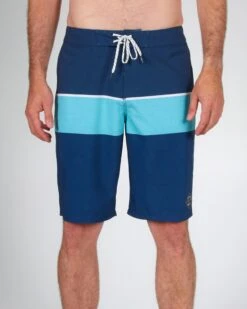 Salty Crew Stacked Navy/Aqua Boardshort 9 Salty Crew Stacked Navy/Aqua Boardshort -Salty Crew 30335105 NVAQ OMFRONT