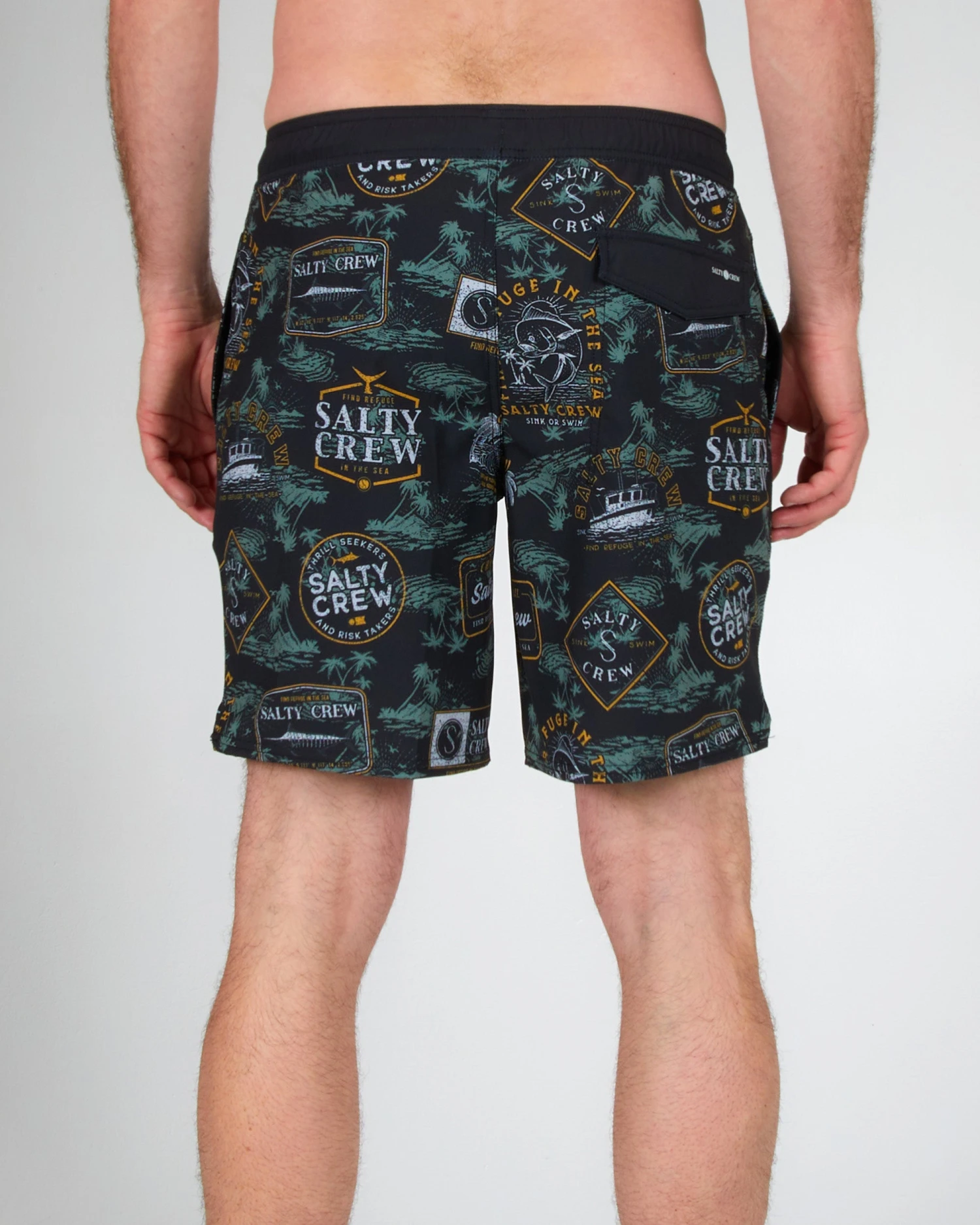 Salty Crew Greatest Hits Black Elastic Boardshort 6 Salty Crew Greatest Hits Black Elastic Boardshort - Image 4