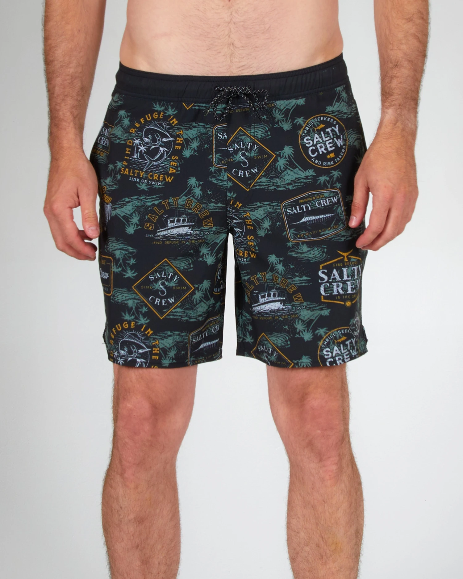 Salty Crew Greatest Hits Black Elastic Boardshort 5 Salty Crew Greatest Hits Black Elastic Boardshort - Image 3